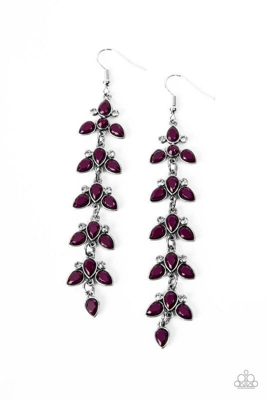 Paparazzi Fanciful Foliage Purple Fishhook Earrings - P5RE-PRXX-176XX
