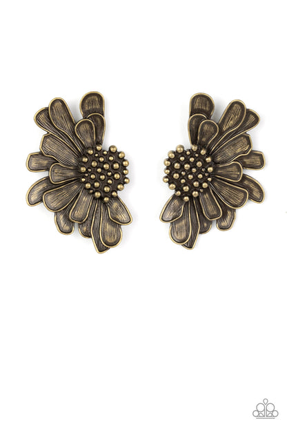 Paparazzi Farmstead Meadow Brass Post Earrings - P5PO-BRXX-065XX