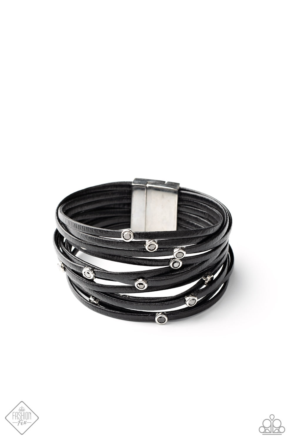 Paparazzi Fearlessly Layered Black Magnet Bracelet - Fashion Fix Magnificent Musings December 2020