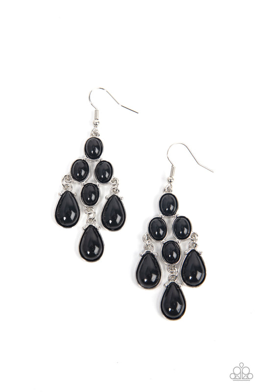 Paparazzi Feeling TIER-rific Black Fishhook Earrings - P5WH-BKXX-225XX