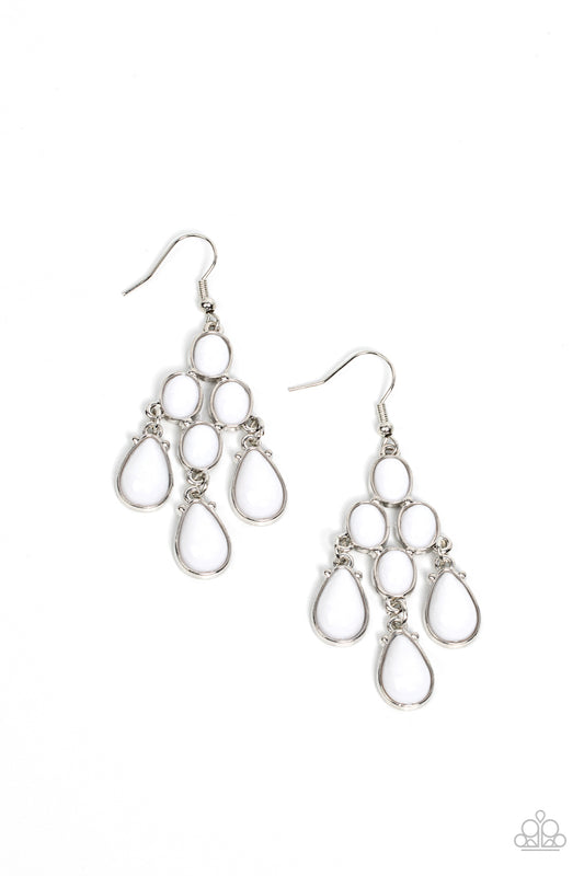 Paparazzi Feeling TIER-rific White Fishhook Earrings - P5WH-WTXX-256XX
