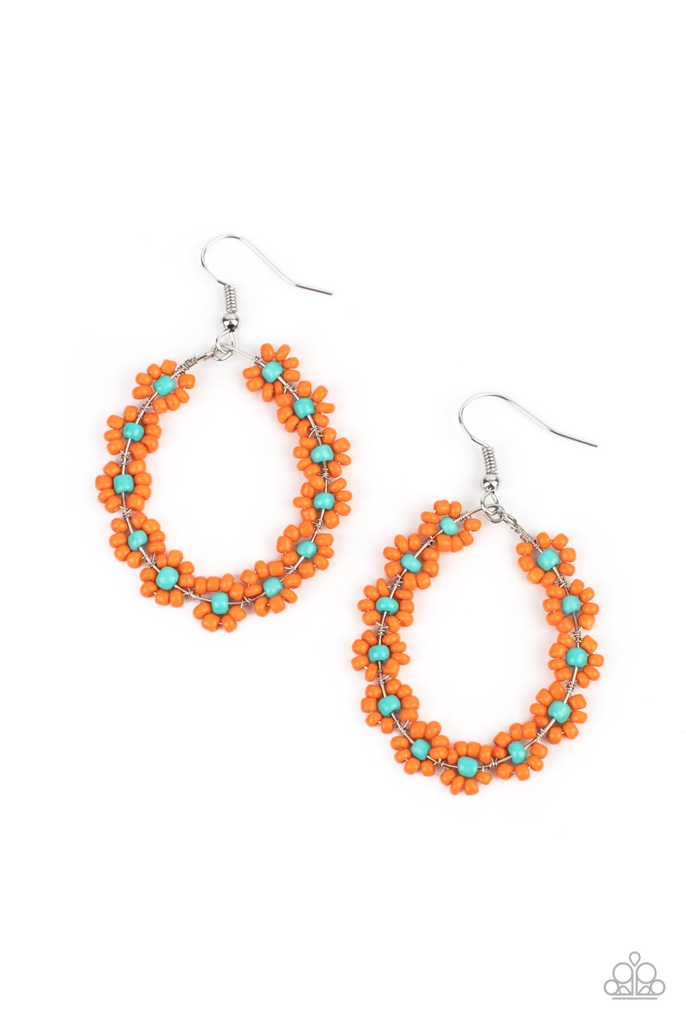 Paparazzi Festively Flower Child Orange Fishhook Earrings - P5SE-OGXX-181XX