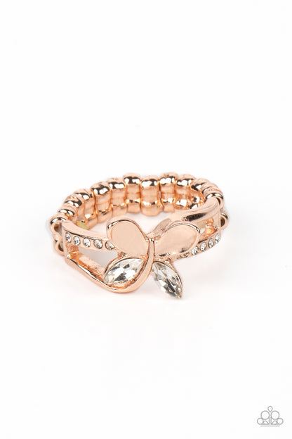 Paparazzi Fetching Flutter Rose Gold Ring - P4WH-GDRS-122XX