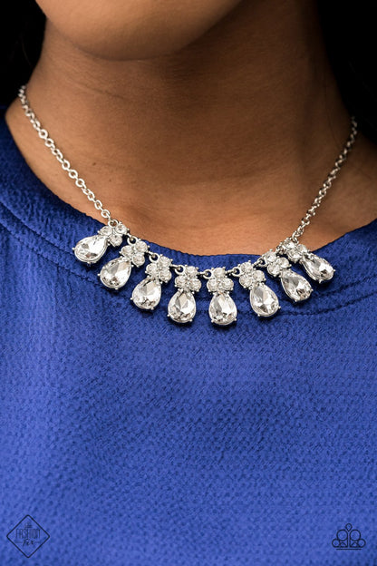 Paparazzi Sparkly Ever After White Short Necklace - Fashion Fix Fiercely 5th Avenue May 2021