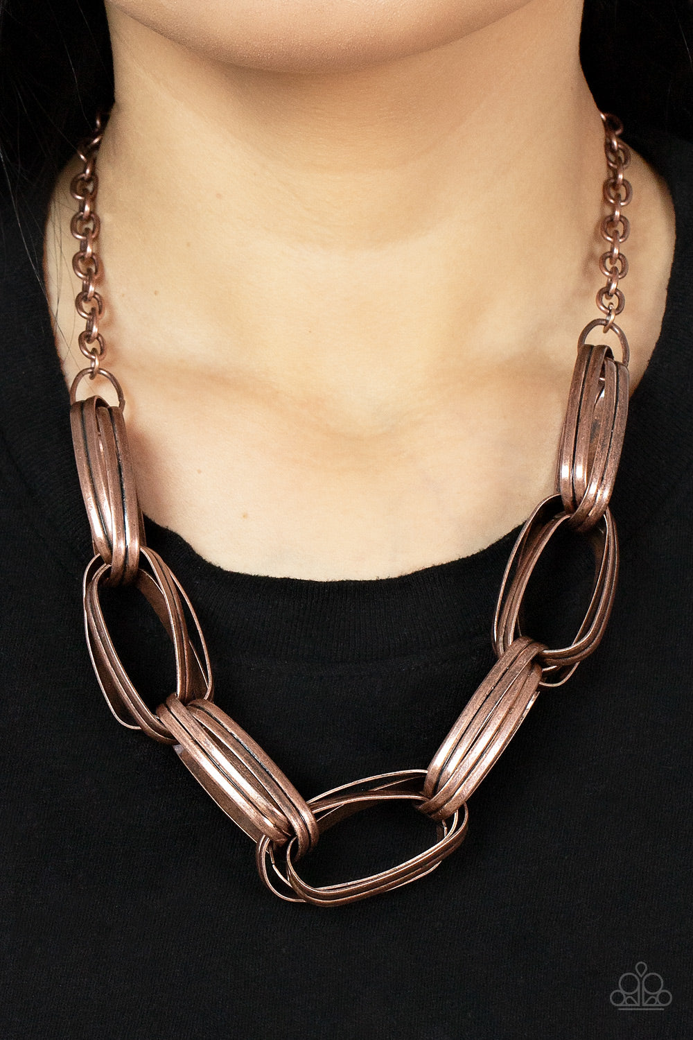 Paparazzi Fiercely Flexing Copper Short Necklace - P2IN-CPXX-144XX