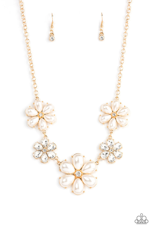 Paparazzi Fiercely Flowering Gold Short Necklace - P2ST-GDXX-128XX