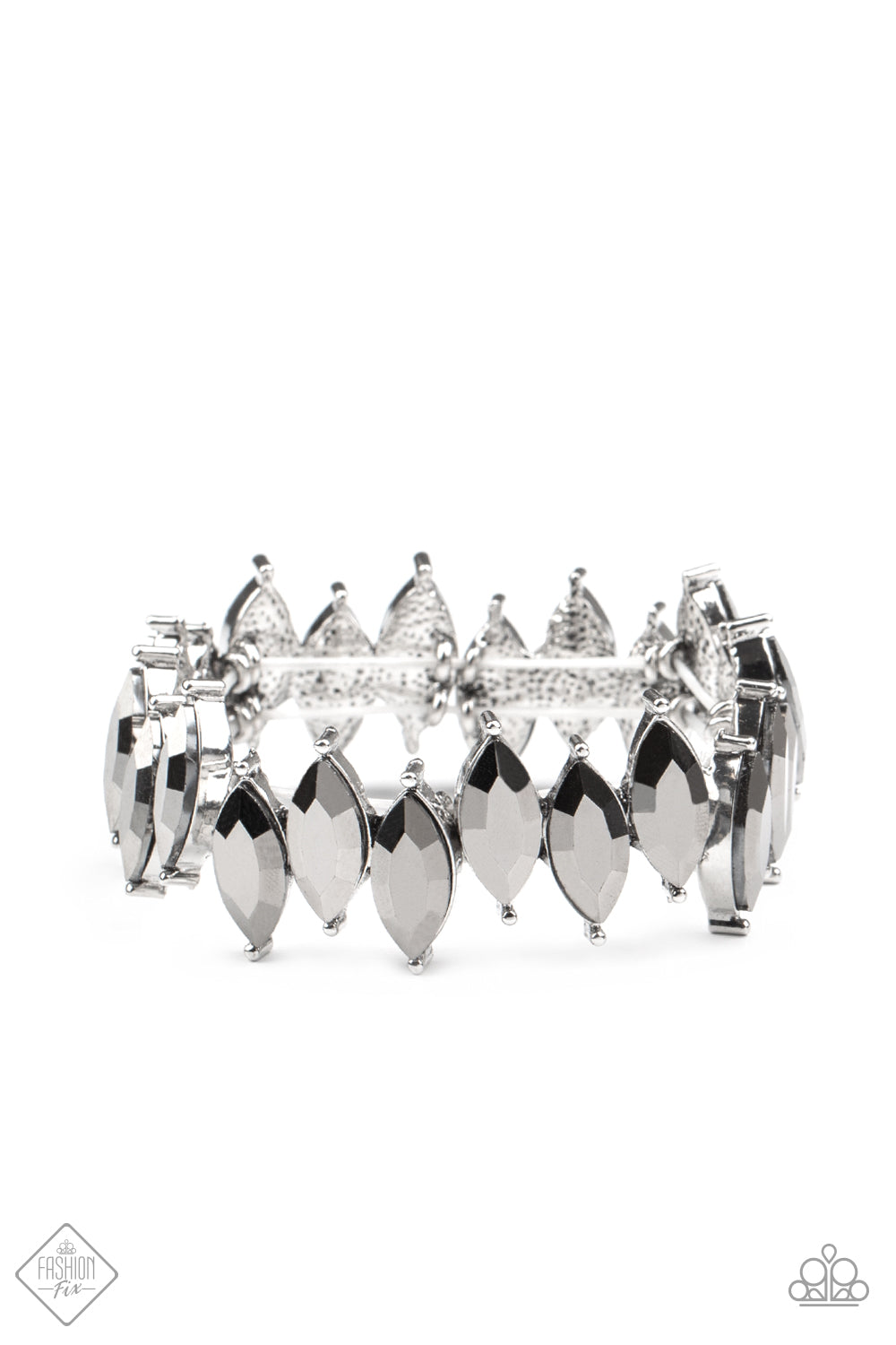 Paparazzi Fiercely Fragmented Silver Stretch Bracelet - Fashion Fix Magnificent Musings October 2020
