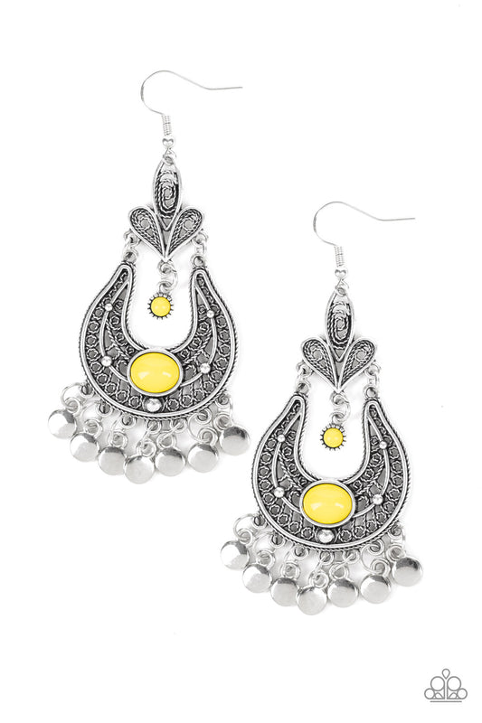 Paparazzi Fiesta Flair Yellow Fishhook Earrings - P5WH-YWXX-128XX