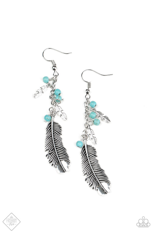 Paparazzi Find Your Flock Blue Fishhook Earrings - P5SE-BLXX-238VG