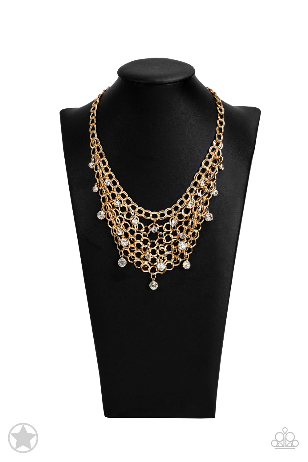 Paparazzi Fishing For Compliments Gold Short Blockbuster Necklace