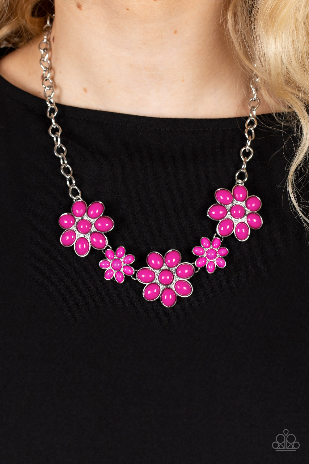 Paparazzi Flamboyantly Flowering Pink Short Necklace - P2ST-PKXX-110XX