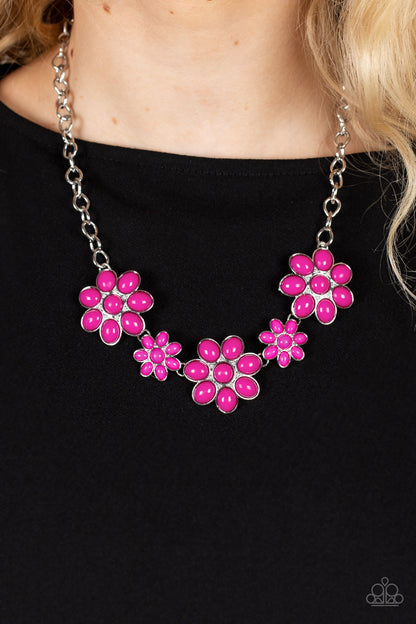 Paparazzi Flamboyantly Flowering Pink Short Necklace - P2ST-PKXX-110XX