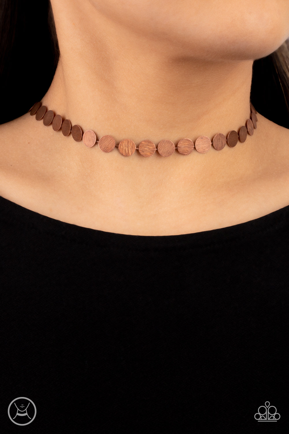 Paparazzi Flash Mob Flicker Copper Choker Necklace - P2CH-CPXX-049XX