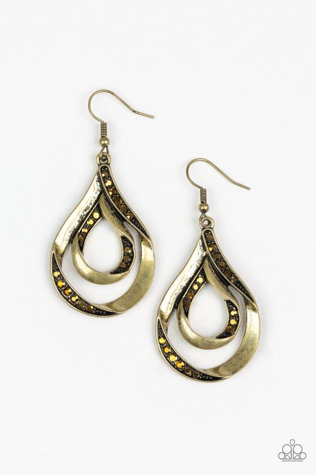 Paparazzi Flavor Of The Fleek Brass Fishhook Earrings