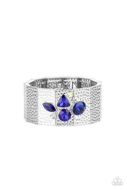 Paparazzi Flickering Fortune Blue Stretch Bracelet - P9ST-BLXX-017XX