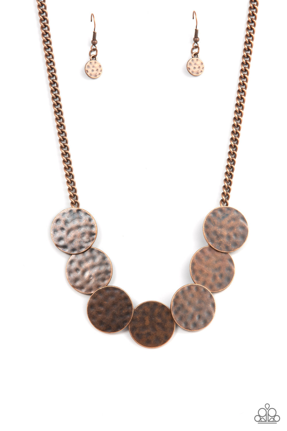 Paparazzi Flip a Coin Copper Short Necklace - P2IN-CPXX-146XX