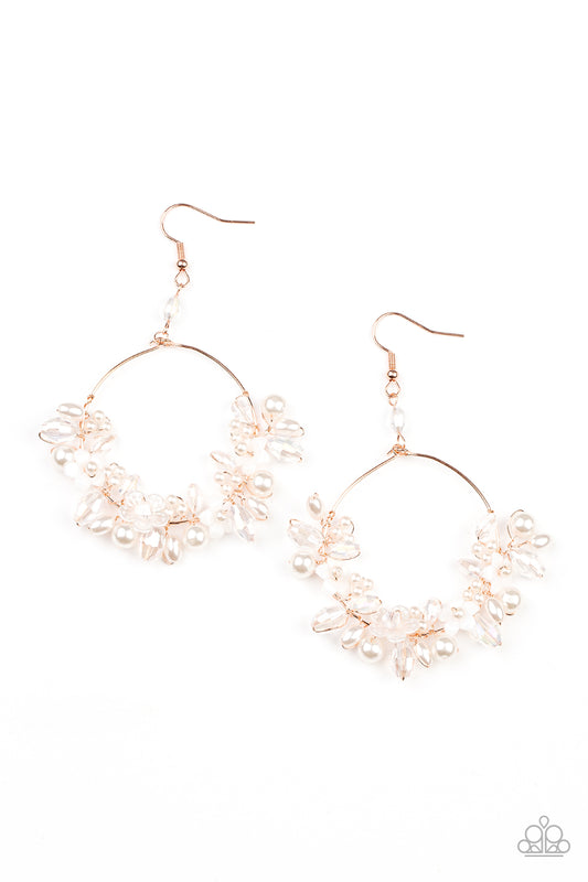Paparazzi Floating Gardens Copper Fishhook Earrings - P5WH-CPXX-147XX