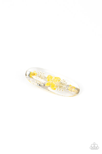 Paparazzi Floral Flurry Yellow Hairbow - P7SS-YWXX-077XX