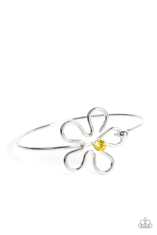 Paparazzi Floral Innovation Yellow Bangle Bracelet - P9WH-YWXX-149XX