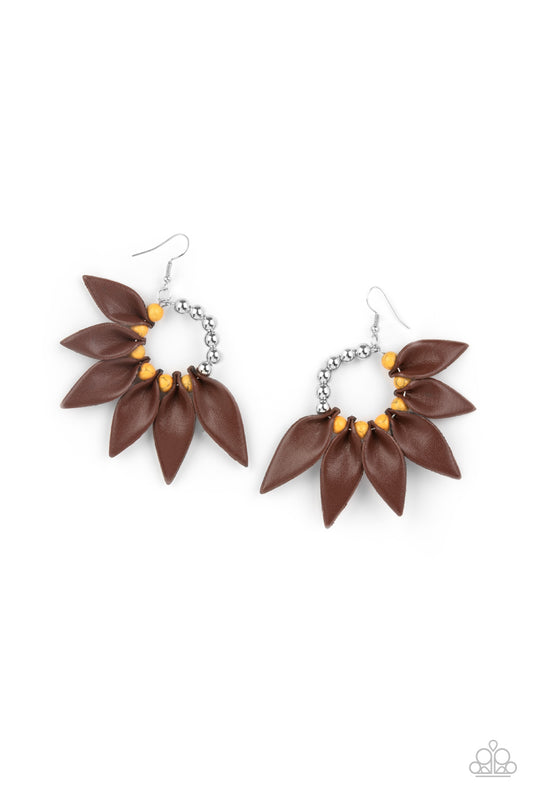 Paparazzi Flower Child Fever Orange Fishhook Earrings