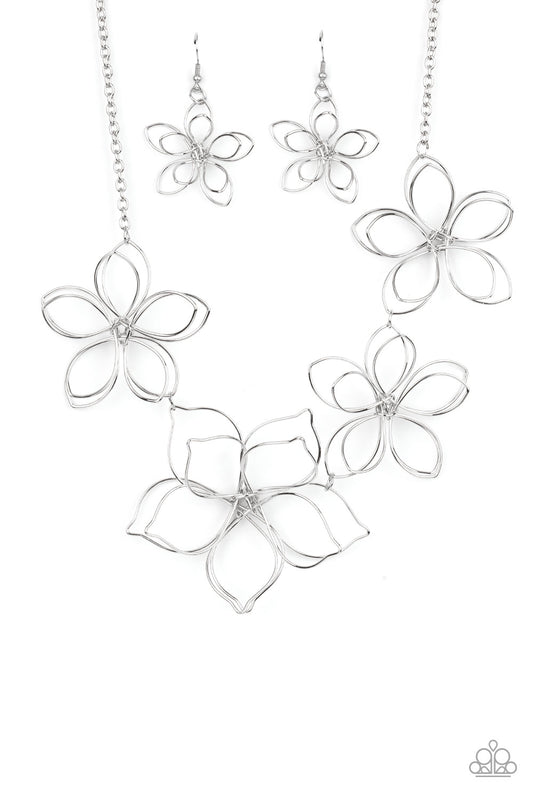 Paparazzi Flower Garden Fashionista Silver Short Necklace - P2ST-SVXX-173XX