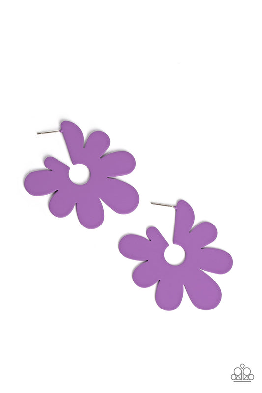 Paparazzi Flower Power Fantasy Purple Post Earrings - P5HO-PRXX-019XX
