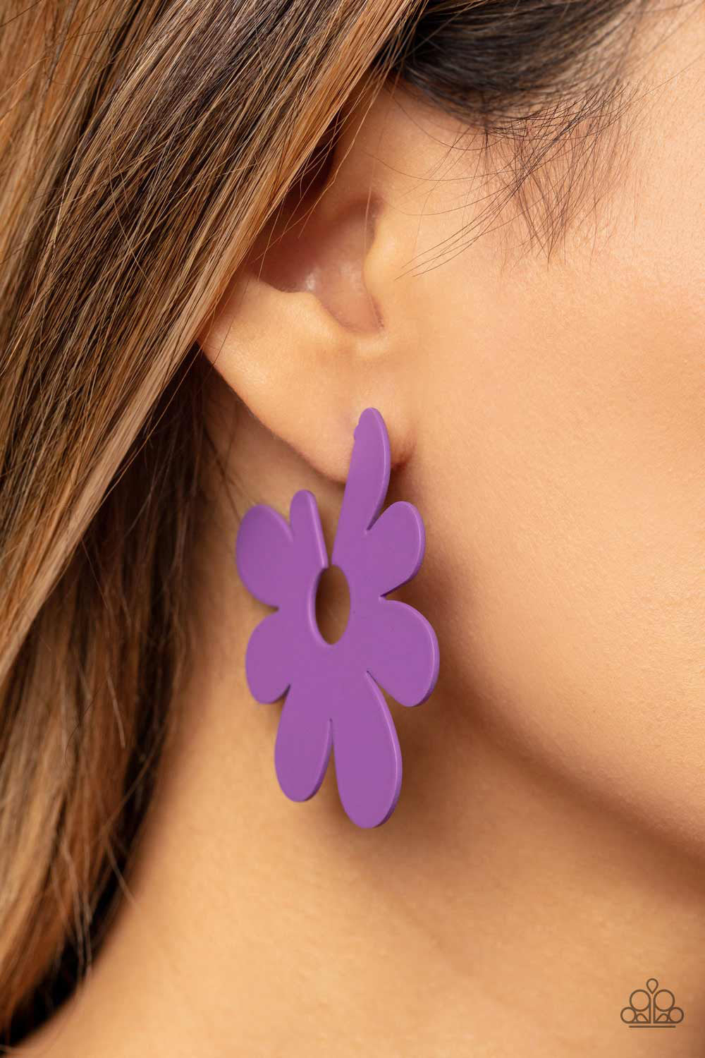 Paparazzi Flower Power Fantasy Purple Post Earrings - P5HO-PRXX-019XX
