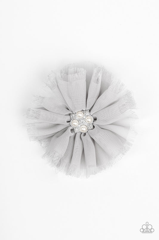 Paparazzi Flowering Fringe Silver Hairbow