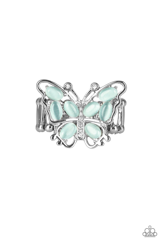 Paparazzi Flutter Flair Blue Butterfly Ring