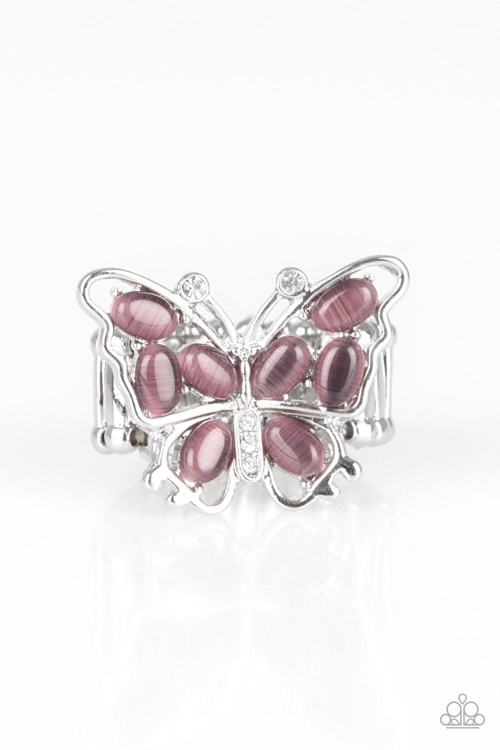 Paparazzi Flutter Flair Purple Butterfly Ring