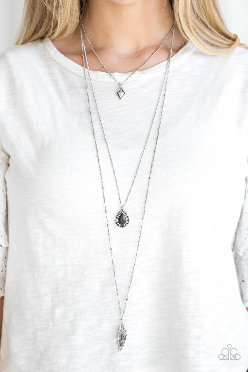 Paparazzi Fly The Coop Black Long Necklace
