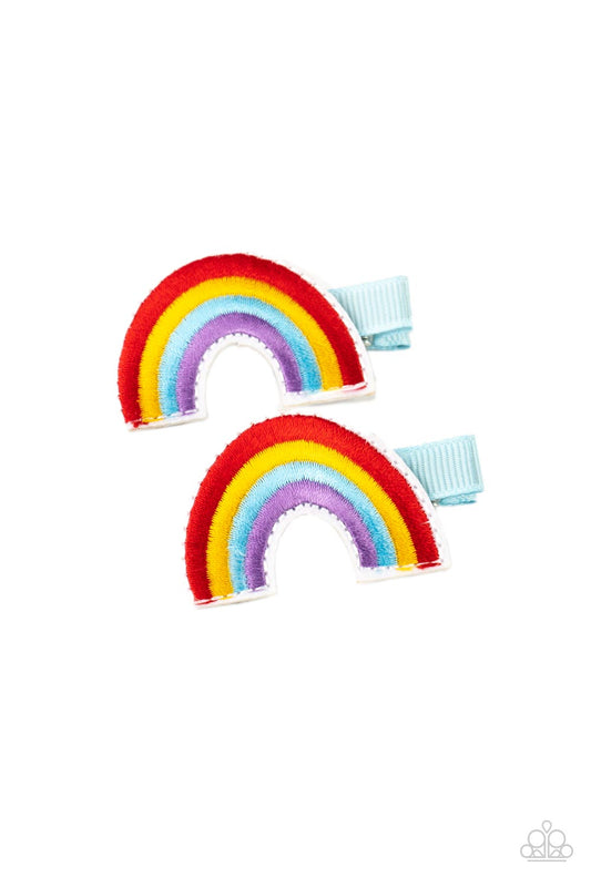 Paparazzi Follow Your Rainbow Multi Hair Clip Hairbow Duo - P7SS-MTXX-131XX