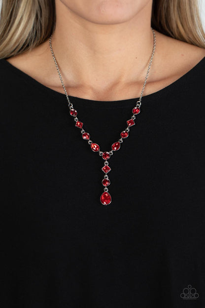 Paparazzi Forget The Crown Red Short Necklace - P2RE-RDXX-247XX