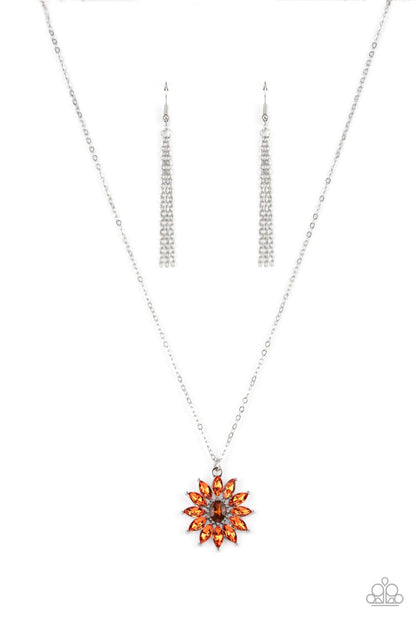 Paparazzi Formal Florals Orange Short Necklace - P2WH-OGXX-250XX