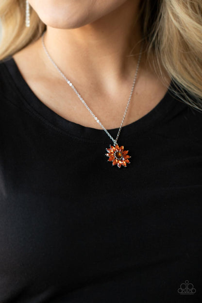 Paparazzi Formal Florals Orange Short Necklace - P2WH-OGXX-250XX