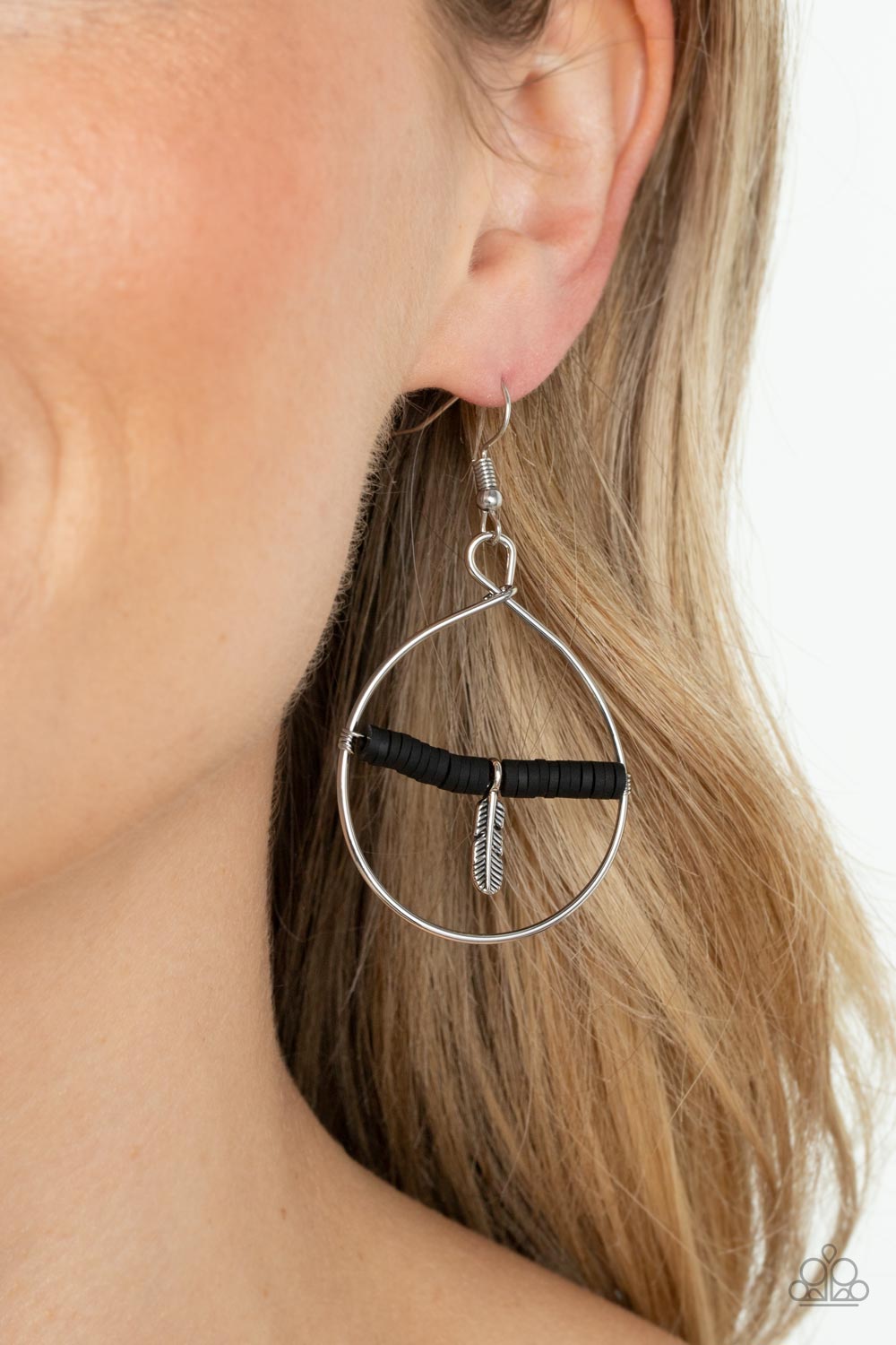 Paparazzi Free Bird Freedom Black Fishhook Earrings - P5SE-BKXX-244XX