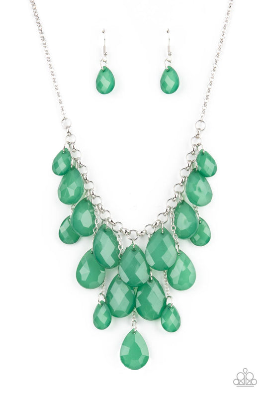 Paparazzi Front Row Flamboyance Green Short Necklace