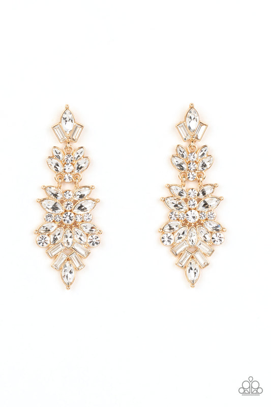 Paparazzi Frozen Fairytale Gold Post Earrings - P5PO-GDXX-224XX