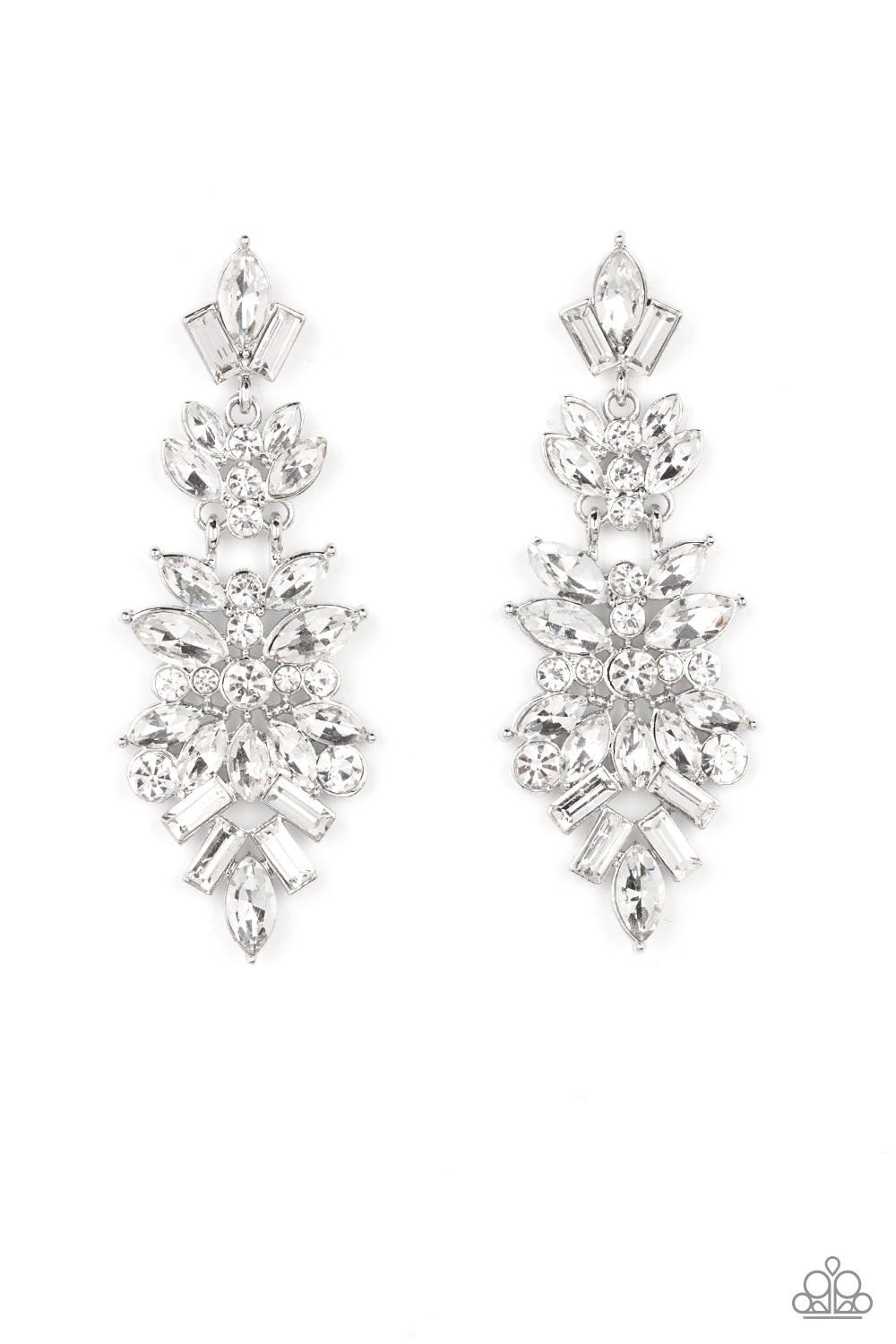 Paparazzi Frozen Fairytale White Post Earrings - P5PO-WTXX-349XX