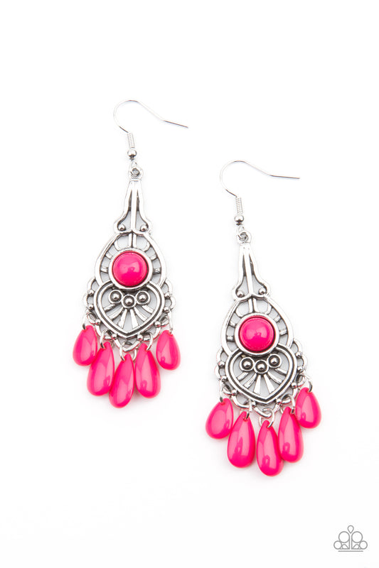 Paparazzi Fruity Tropics Pink Fishhook Earrings