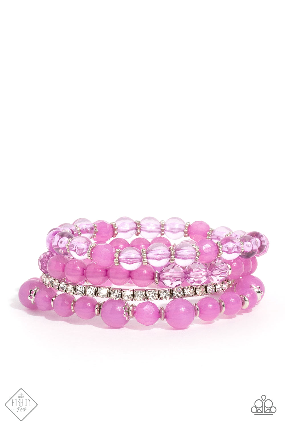Paparazzi GARDEN the Interruption Purple Stretch Bracelet - Fashion Fix Glimpses of Malibu March 2023 GM-0323 - P9WH-PRXX-287NG