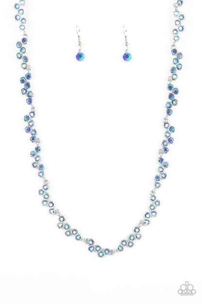 Paparazzi GLOWING Admiration Blue Short Necklace - P2RE-BLXX-378JV