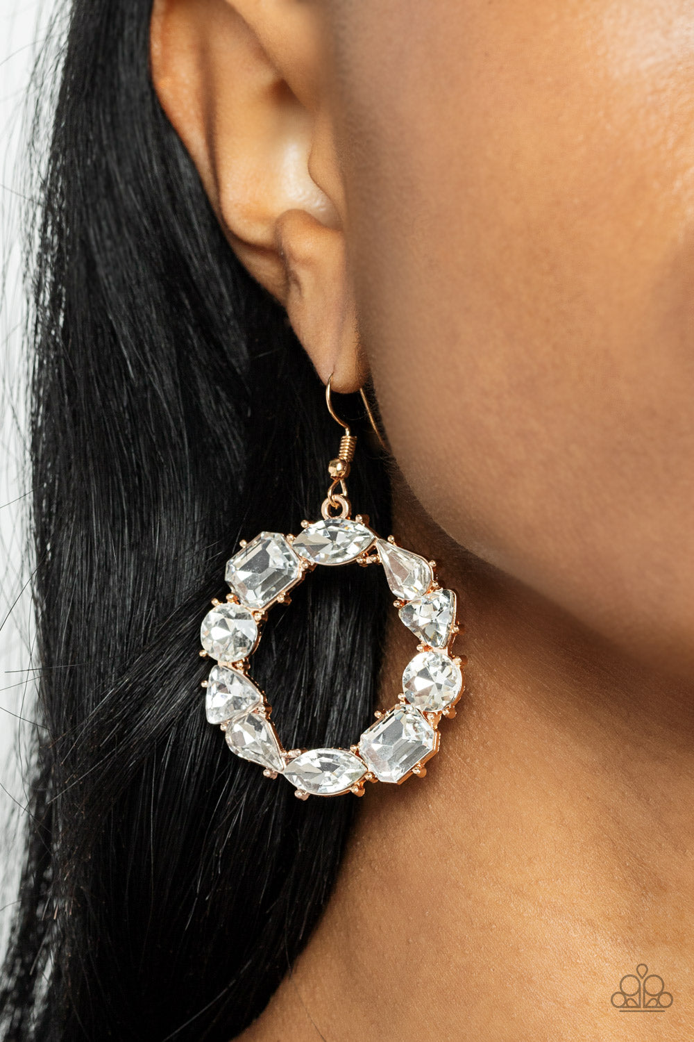 Paparazzi Glowing In Circles Gold Fishhook Earrings - P5RE-GDXX-237XX