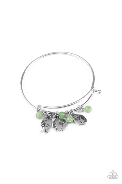 Paparazzi GROWING Strong Green Bangle Bracelet - P9SE-GRXX-125XX