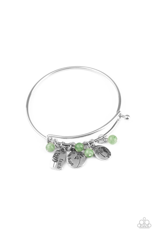 Paparazzi GROWING Strong Green Bangle Bracelet - P9SE-GRXX-125XX