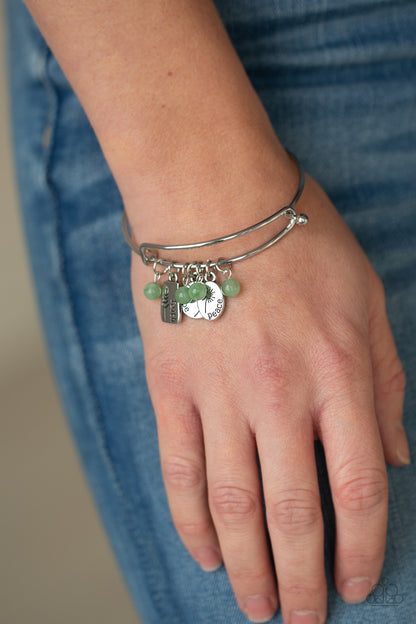 Paparazzi GROWING Strong Green Bangle Bracelet - P9SE-GRXX-125XX