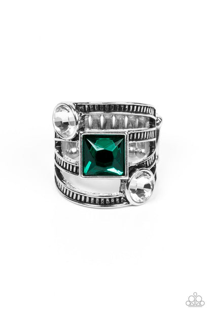 Paparazzi Galactic Governess Green Ring - P4RE-GRXX-164XX