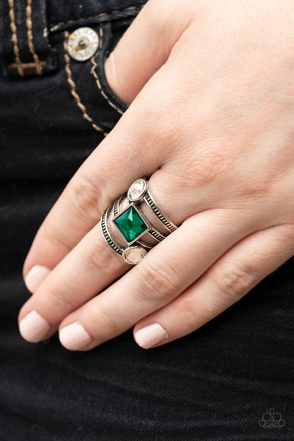 Paparazzi Galactic Governess Green Ring - P4RE-GRXX-164XX