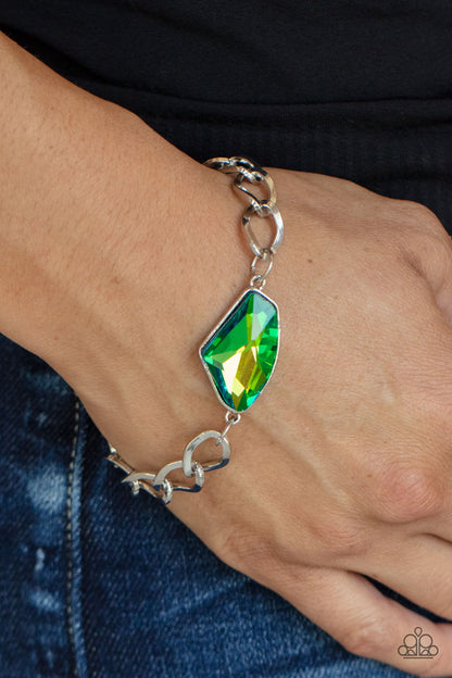 Paparazzi Galactic Grunge Green Clasp  - P9ED-GRXX-020XX