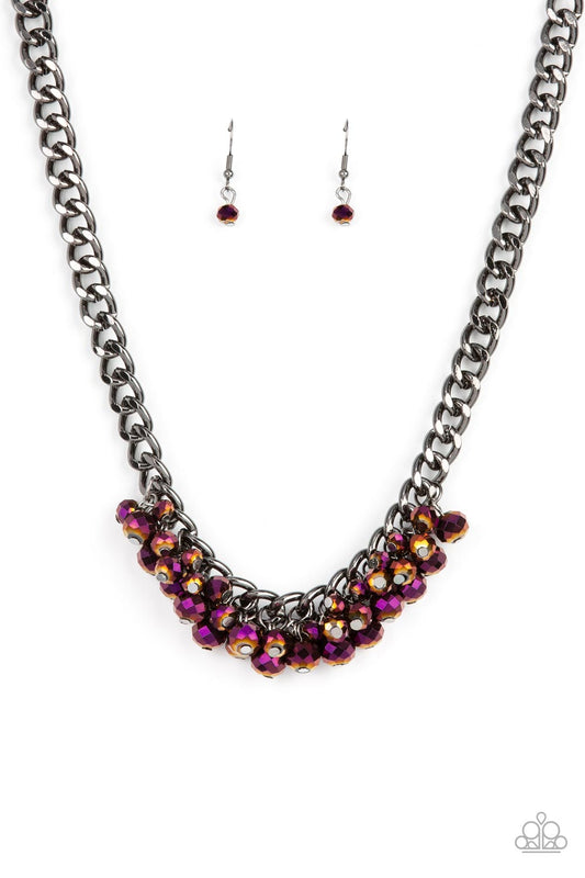 Paparazzi Galactic Knockout Purple Short Necklace - P2ED-PRXX-051XX